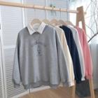 Print Lettering Long-sleeve Sweater