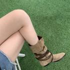 Pointy-toe Block Heel Mid-calf Boots