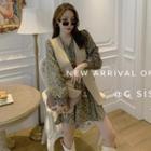 Long-sleeve Floral Dress / Vest