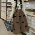 Lace Blouse / Midi Suspender Dress / Set