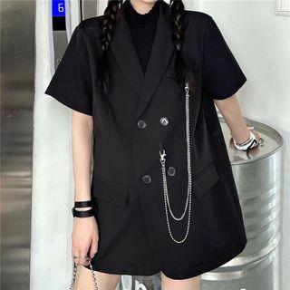 Couple Matching Short-sleeve Plain Blazer