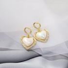 Heart Faux Pearl Dangle Earring 1 Pair - E2007-2 - Gold - One Size