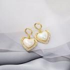 Heart Faux Pearl Dangle Earring 1 Pair - E2007-2 - Gold - One Size