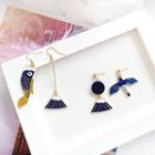 Non-matching Fuji & Fish / Bird Dangle Earring