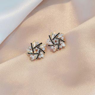 Rhinestone Earring 1 Pair - E2133 - Cross - One Size