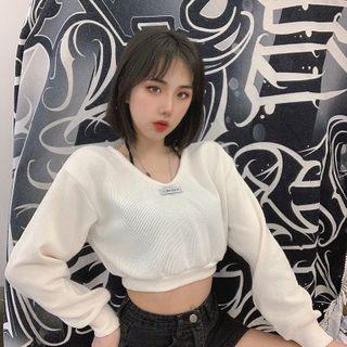 Set: Crop Knit Top + Camisole Top