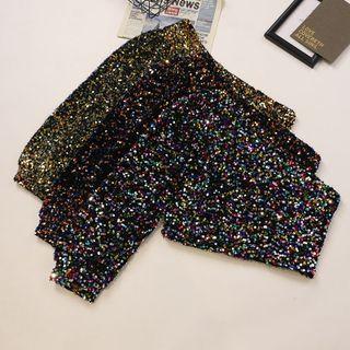 One-shoulder Sequined Crop Top