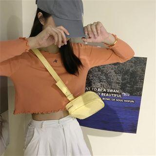 Lettuce Edge Long-sleeve Cropped Top