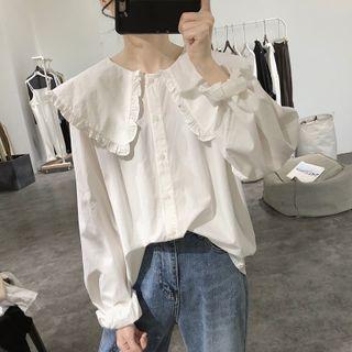 Long-sleeve Frill Collar Shirt