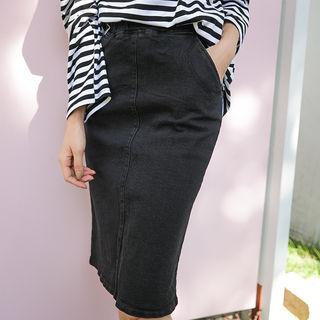 H-line Denim Skirt