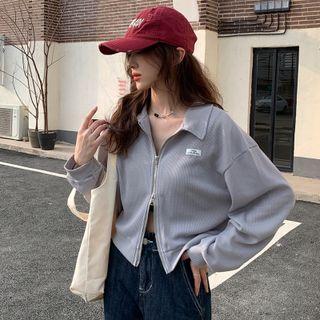 Zip-up Polo-neck Sweatshirt