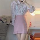 Floral Print Shirt / Mini Skirt