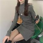 Mock-neck Slim-fit Dress