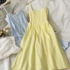 Lace-trim Sleeveless Midi Dress