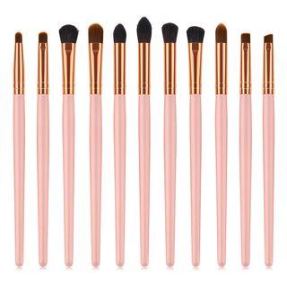 Set Of 11: Makeup Eye Brushes T-11-11 - 11 Pcs - Eye Brush - Pink - One Size