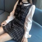 Mock Two-piece Wool A-line Dress