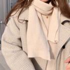 Wool Blend Rib-knit Sweater With Muffler Scarf