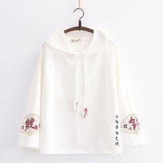 Embroidered Printed Hoodie