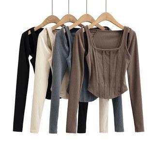 Set: Knit Crop Tank Top + Shrug