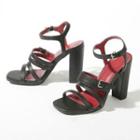 Chunky Heel Strappy Buckled Sandals