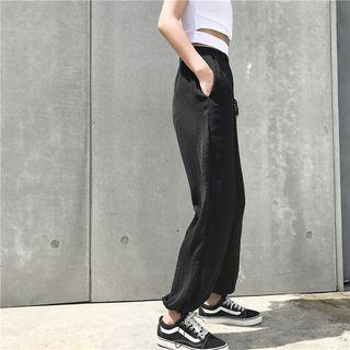Lightweight Drawstring-hem Jogger Pants