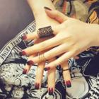 Gradient Nail Art False Nail S15 - Gradient - Black & Red - One Size