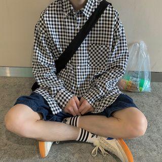 Long-sleeve Oversized Check Shirt