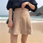 Buttoned Pleat Skirt
