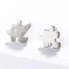 925 Sterling Silver Puzzle Earring As Shown In Figure - One Size