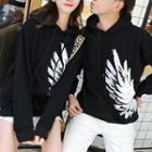 Couple Matching Wing Print Hoodie