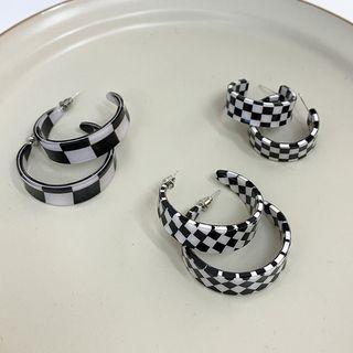 Check Plastic Open Hoop Earring
