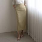 Textured Long Pencil Skirt