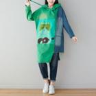 Cat Printed Panel Hoodie Tunic