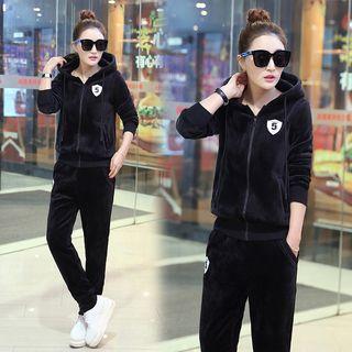 Set: Velvet Hooded Jacket + Pants