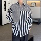 Long-sleeve Asymmetrical Stripe Shirt