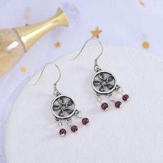 925 Sterling Silver Beaded Dangle Earring 1 Pair - Es1044 - Silver - One Size