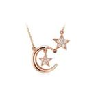 925 Sterling Silver Plated Rose Gold Star Necklace With White Austrian Element Crystal