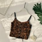Cropped Leopard Print Camisole Top