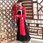 Set: Long-sleeve Top + Strapless Dress With Band And Shaw