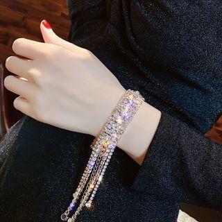 Rhinestone Fringed Alloy Bracelet