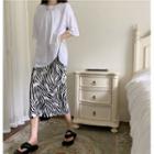 Zebra Pattern Shift Skirt