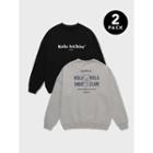 Set Of 2: Rola Bear Sweatshirt Gray - One Size / Black - One Size