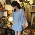 Double Breasted Long-sleeve Shirt Dress