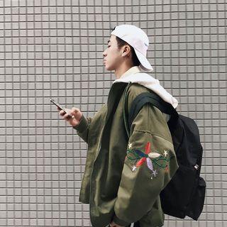 Loose-fit Embroidered Hooded Jacket