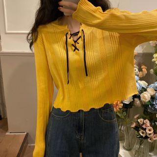 Ruffled Crop Sweater