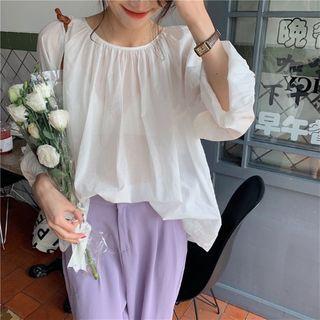 Long-sleeve Back Lace-up Top