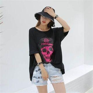 Sequin Skull T-shirt