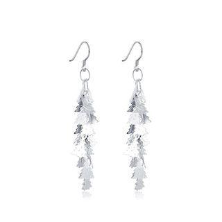 Fashion Christmas Tree Tassel Earrings Silver - One Size