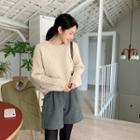 Zip-fly Woolen Shorts