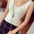 Cut-out Knit Tank Top